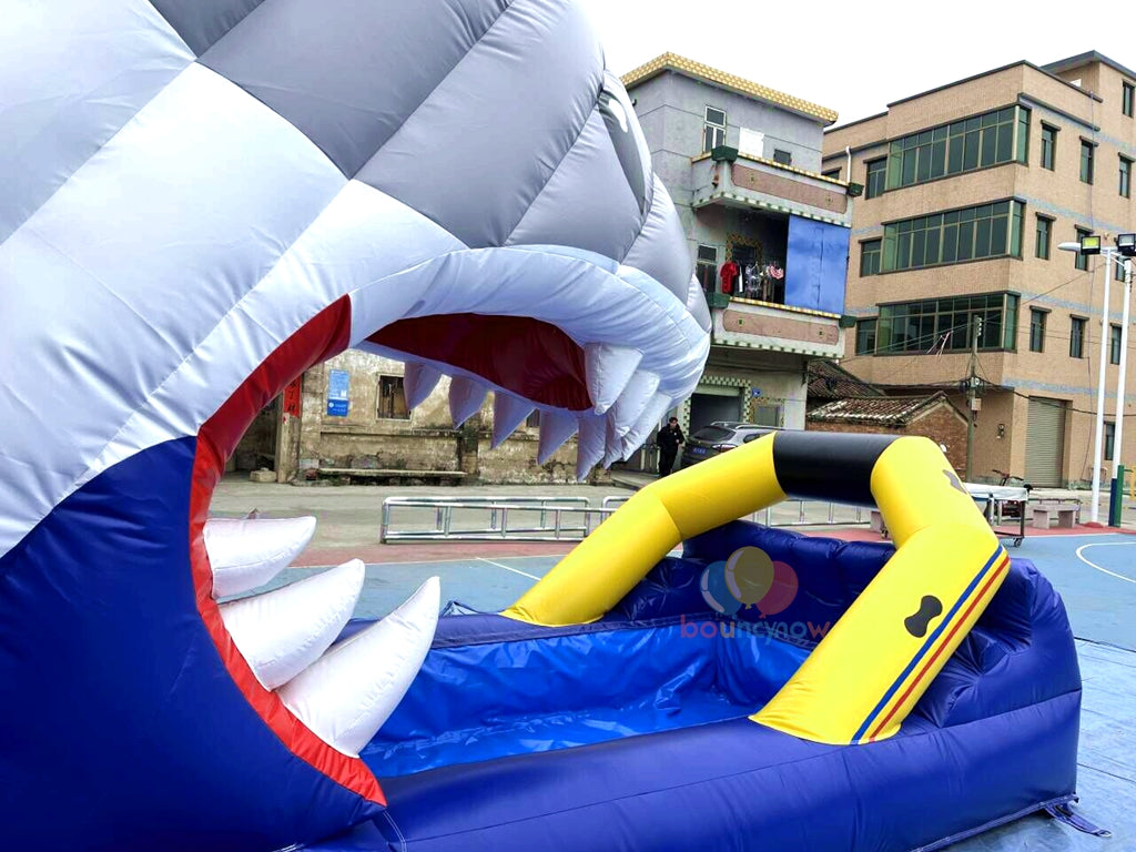 Commercial Inflatable Shark Water Slide with Pool for Playground Easy Setup and Safe Design