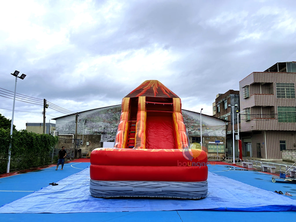 Exciting Volcano Themed Inflatable Water Slide Outdoor Play Adventure erfect for Family Gatherings