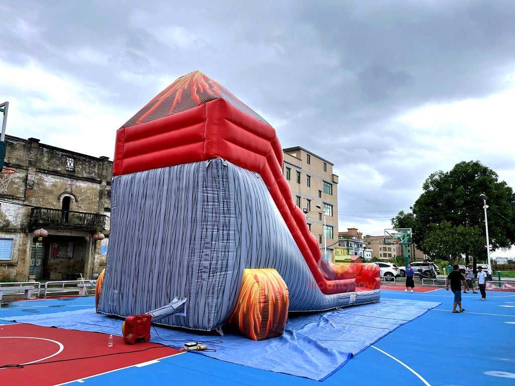 Exciting Volcano Themed Inflatable Water Slide Outdoor Play Adventure erfect for Family Gatherings