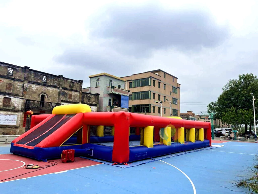 18x9M Kids Inflatable Soccer Playground Outdoor FunEquipment Great for Parties & Football Field Games