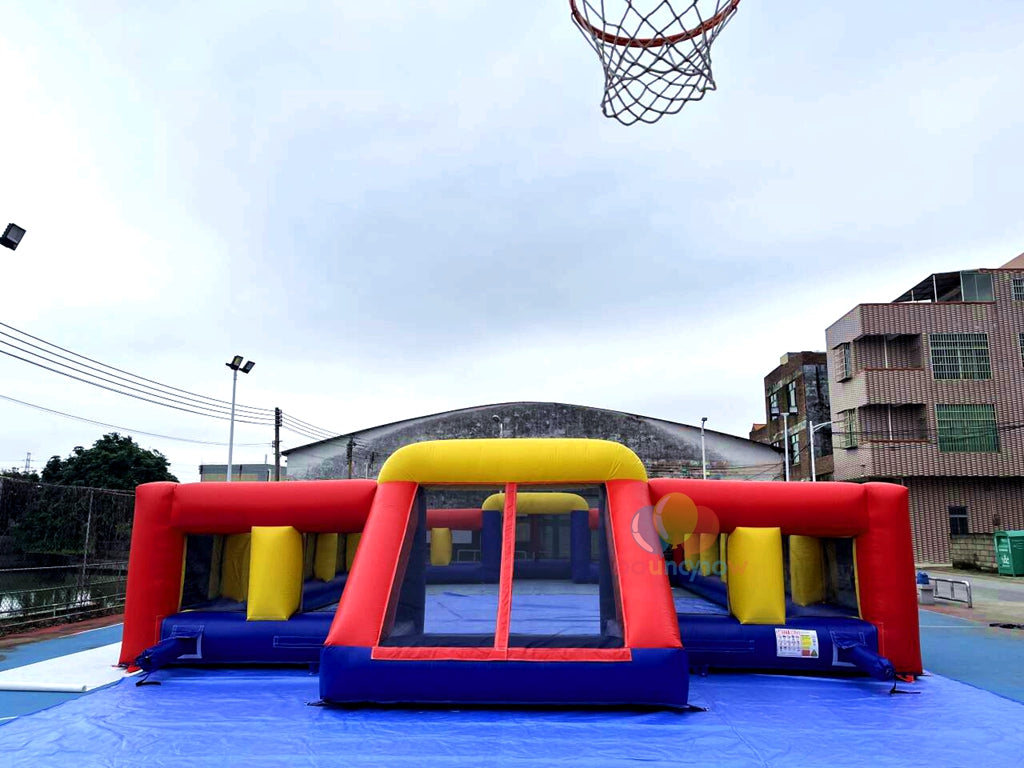 18x9M Kids Inflatable Soccer Playground Outdoor FunEquipment Great for Parties & Football Field Games
