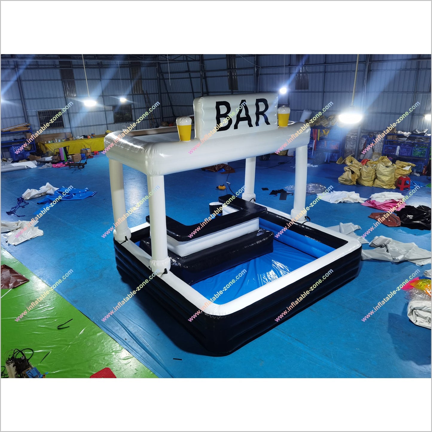 Relaxing Inflatable Pool Bar Water Inflatable Floating Pool Table Sports Bar For Private Parties - Inflatable-Zone