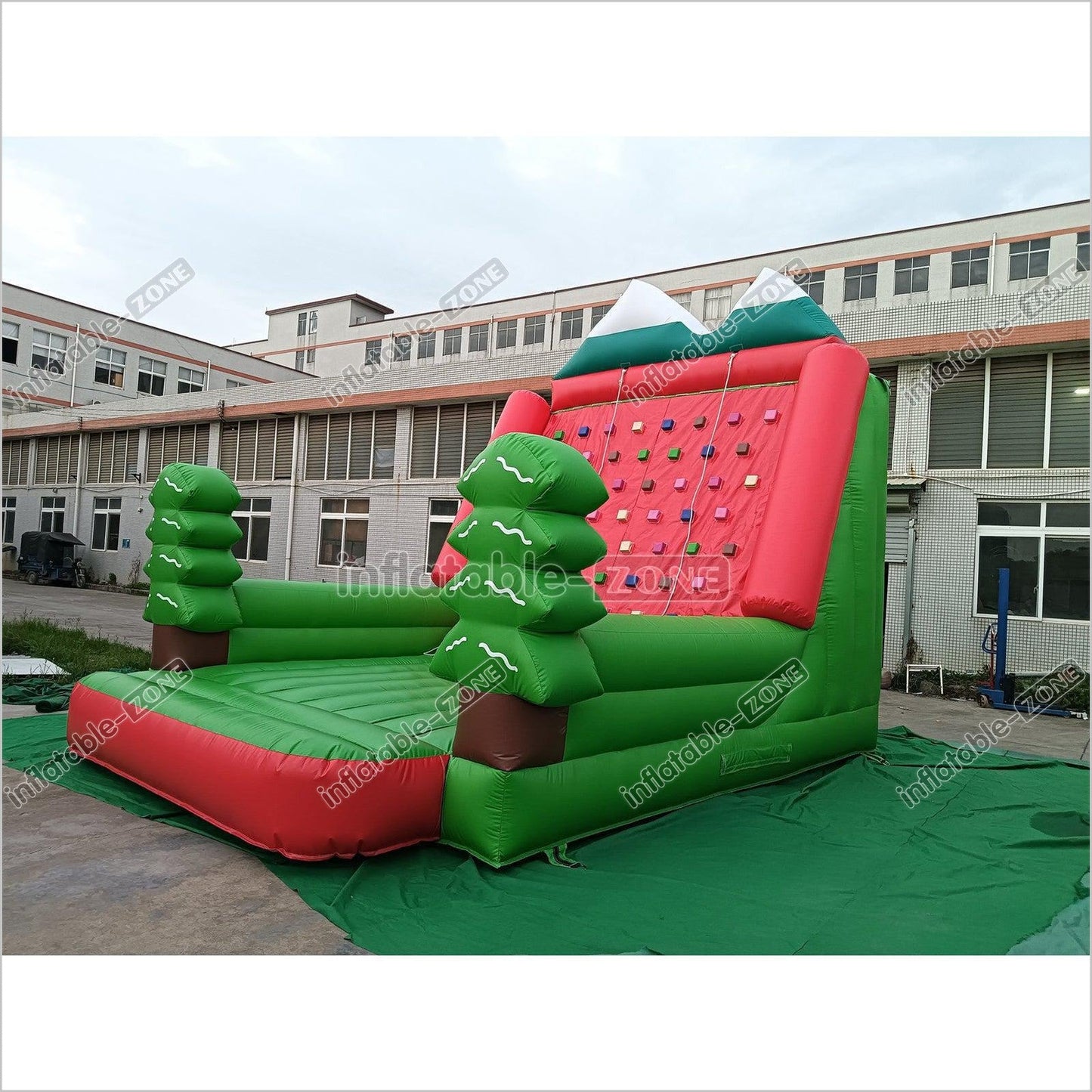 Inflatable Forest Theme Climbing Wall Bouncer Red And Blue Inflatable Sports Climbing Game - Inflatable-Zone