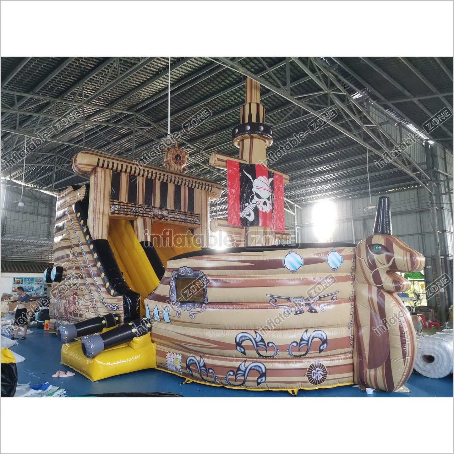 Inflatable Pirate Ship Slide Bouncy House Blow Up Slide Jumper - Inflatable-Zone