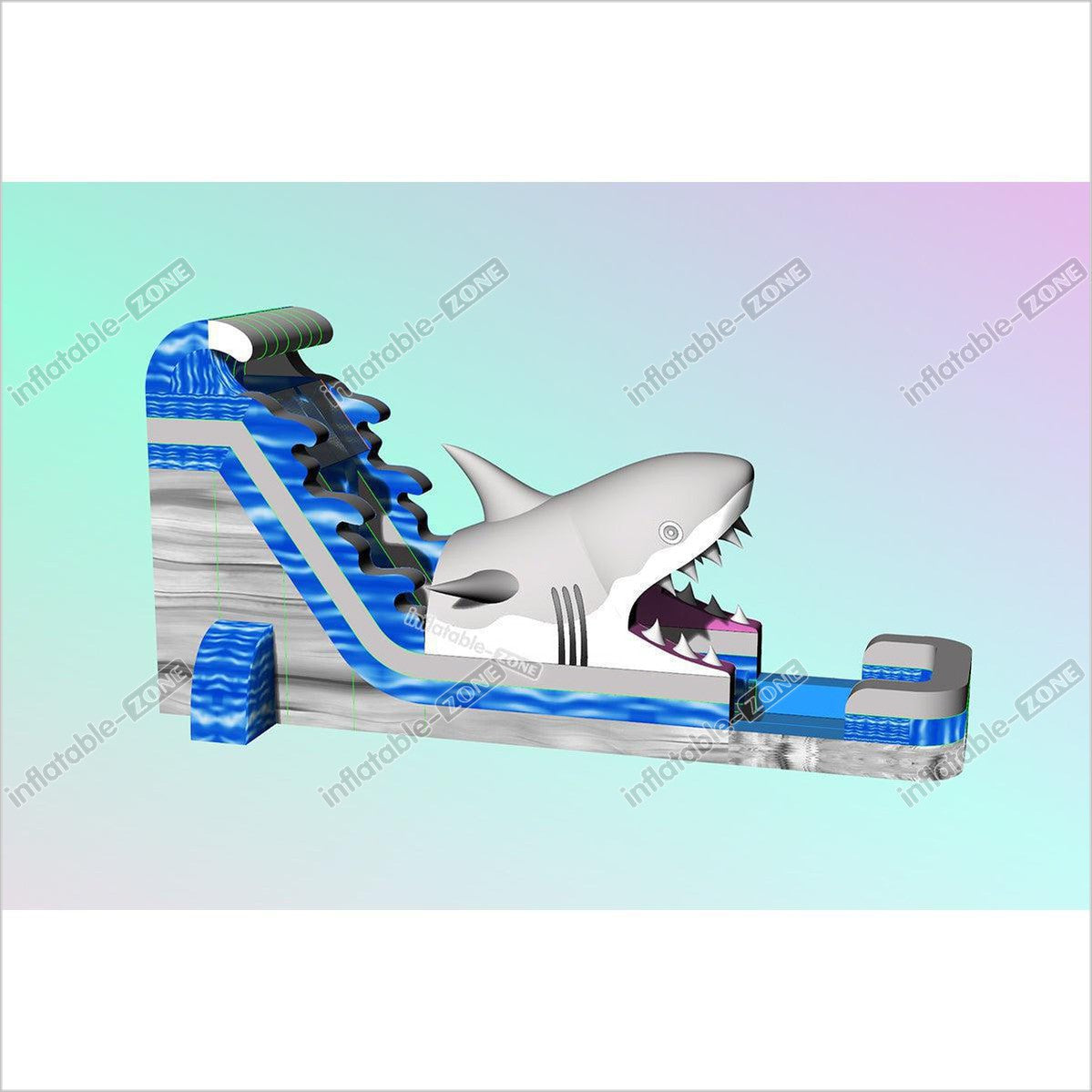 Commercial Grade Inflatable Shark Water Slide For Kids N Adults Blow Up Water Slide Summer Party Event - Inflatable-Zone