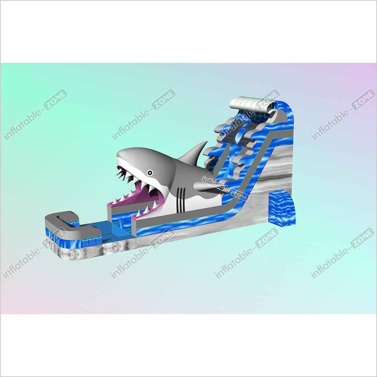 Commercial Grade Inflatable Shark Water Slide For Kids N Adults Blow Up Water Slide Summer Party Event - Inflatable-Zone