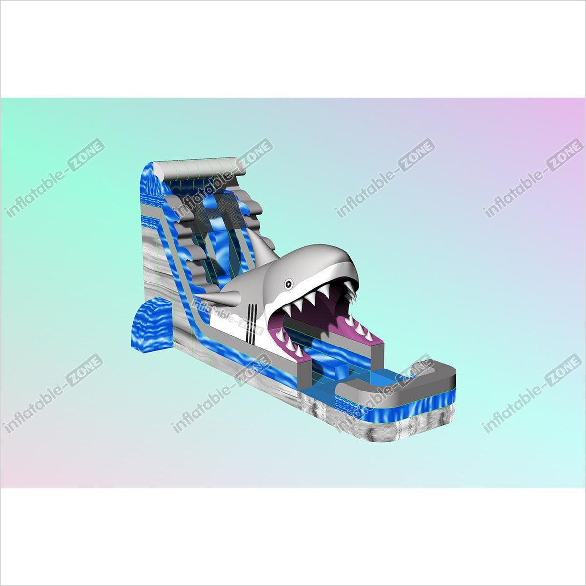 Commercial Grade Inflatable Shark Water Slide For Kids N Adults Blow Up Water Slide Summer Party Event - Inflatable-Zone