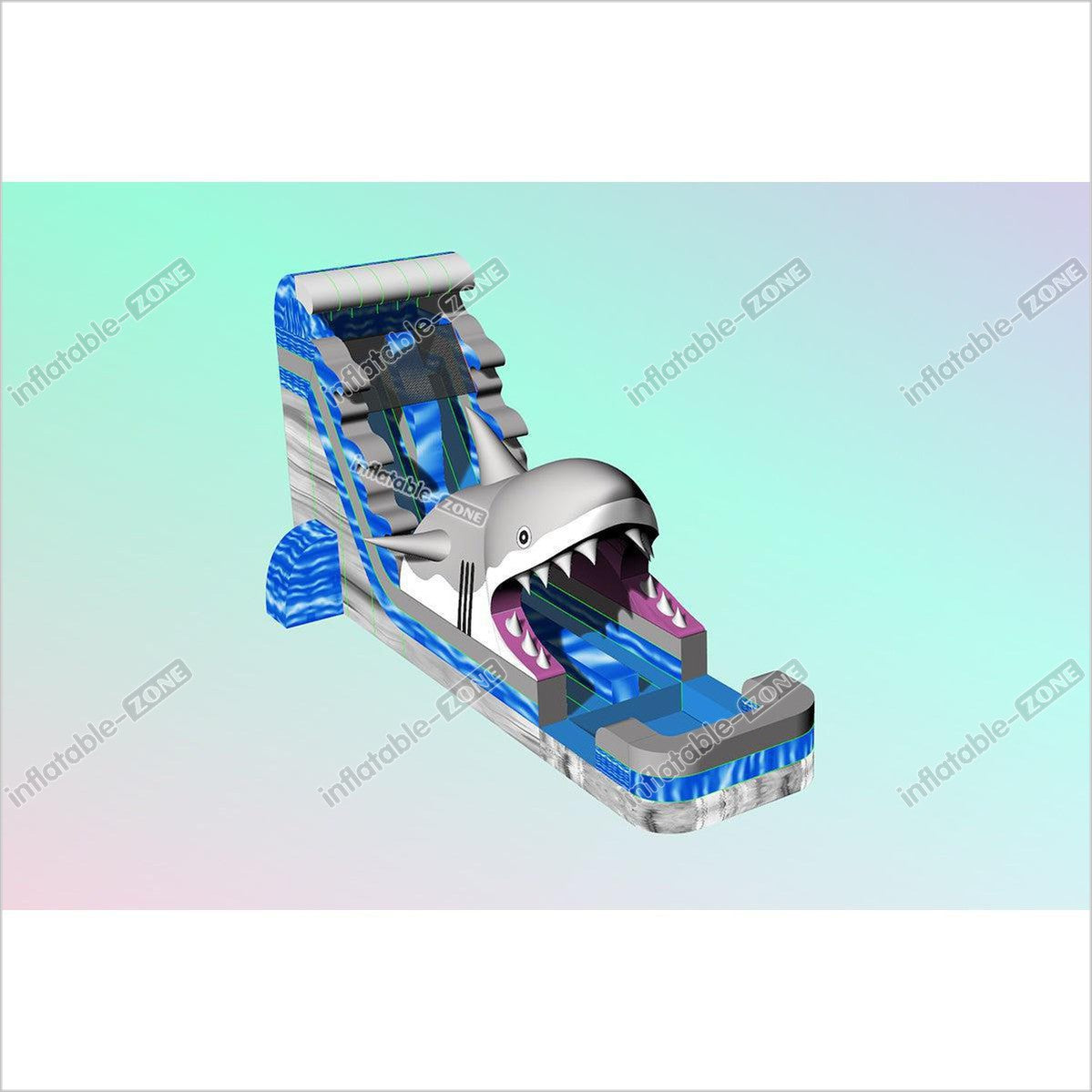 Commercial Grade Inflatable Shark Water Slide For Kids N Adults Blow Up Water Slide Summer Party Event - Inflatable-Zone