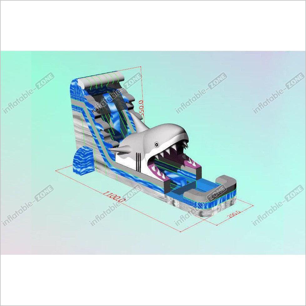 Commercial Grade Inflatable Shark Water Slide For Kids N Adults Blow Up Water Slide Summer Party Event - Inflatable-Zone
