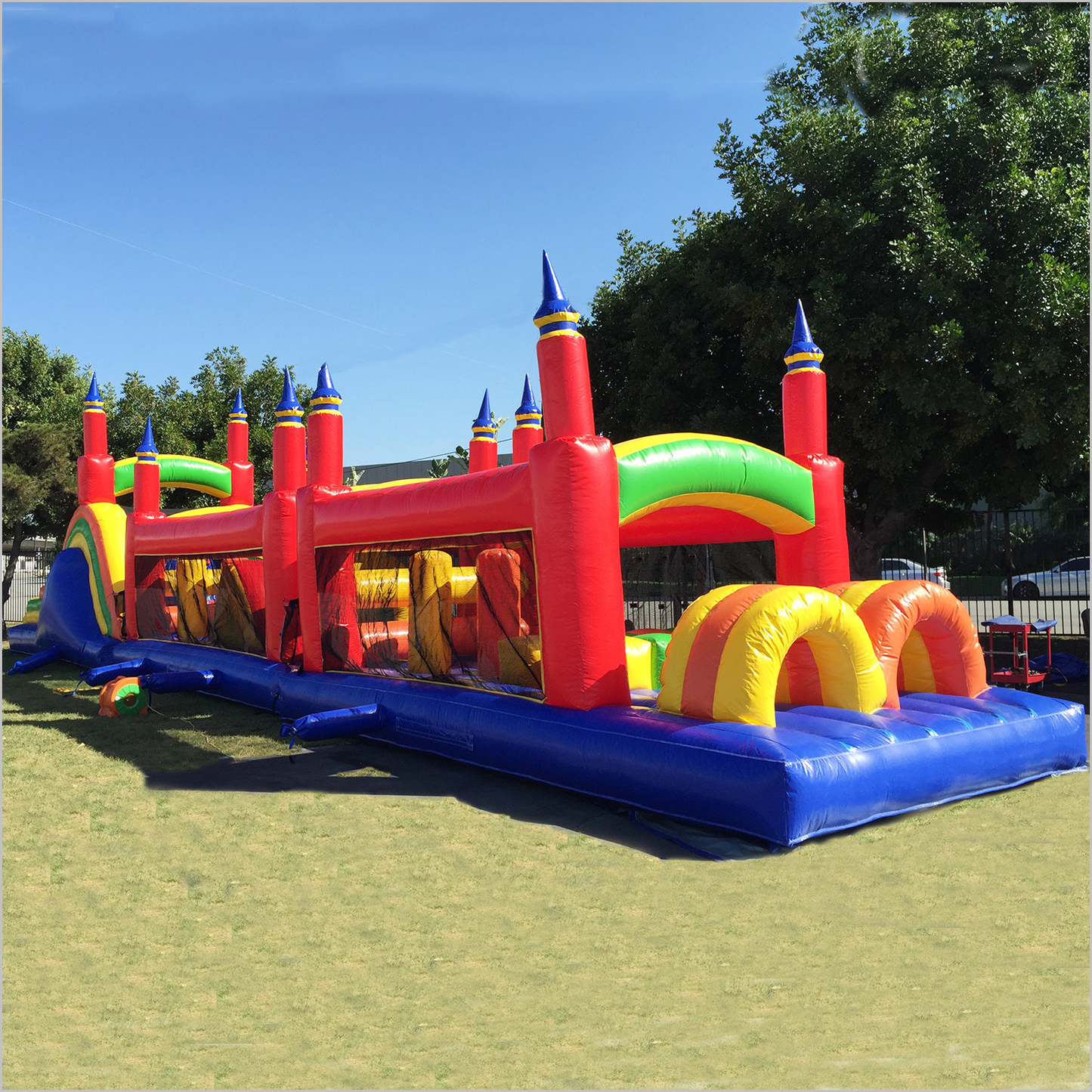 Rainbow Titan Outdoor Obstacle Course Near Me Amusement Park Theme Park Bouncy Castle Obstacle Course For Sale - Inflatable-Zone