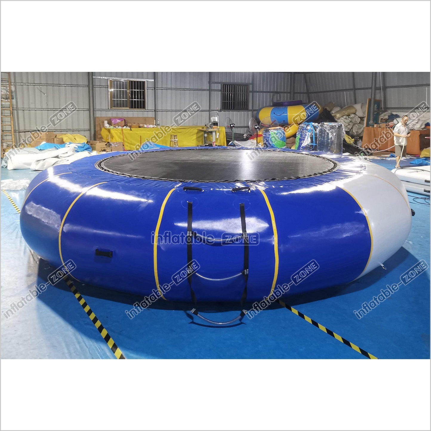 Giant Inflatable Water Trampoline Round Inflatable Water Jumping Bouncer With Ladder For Sports - Inflatable-Zone