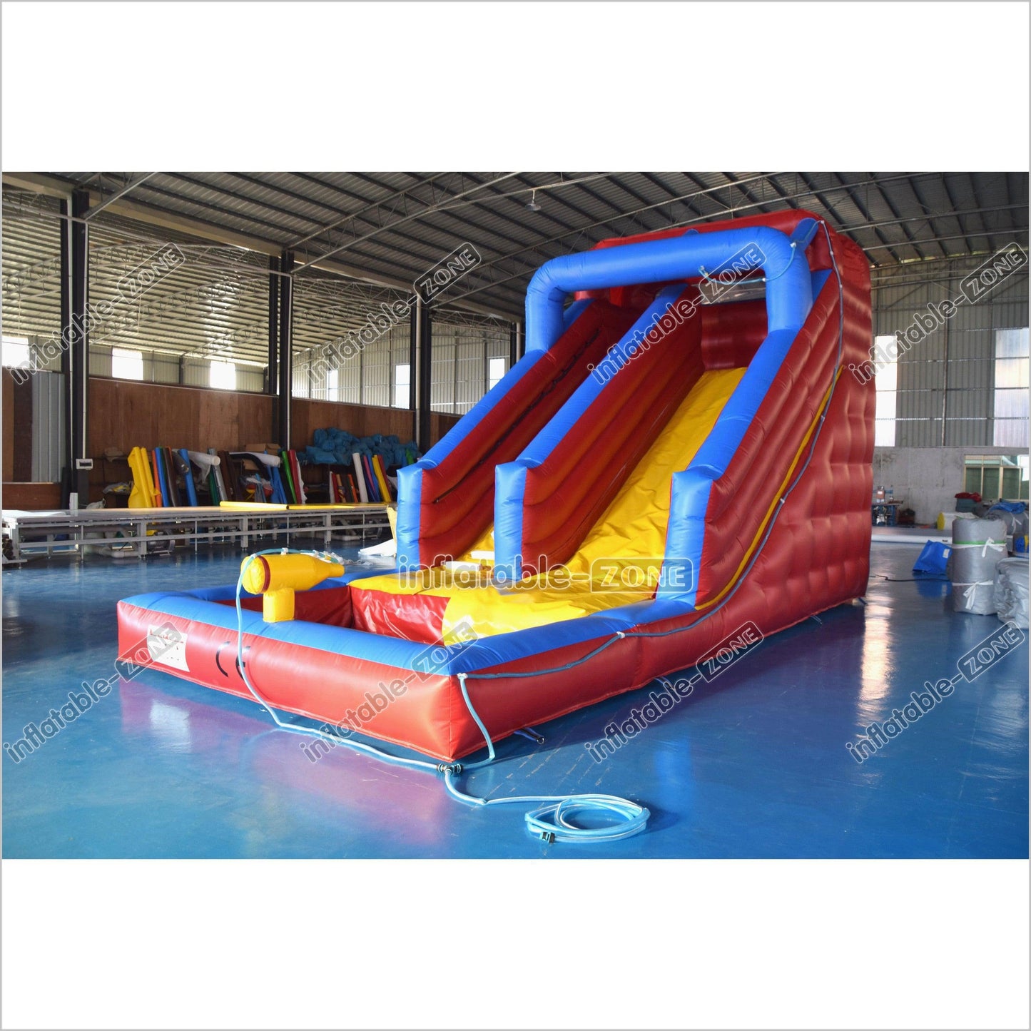 Single Lane Commercial Inflatable Wet Dry Slide Jumper Water Slide With Splash Pool For Kids And Adults - Inflatable-Zone