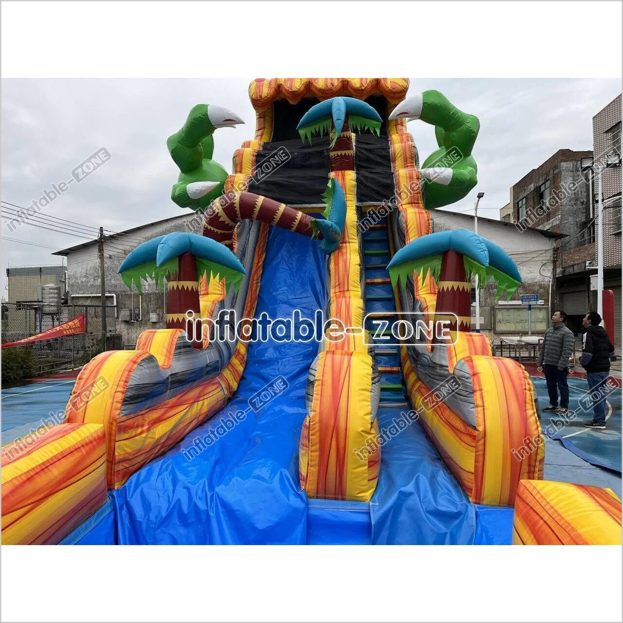 Blow Up Water Slide Big Inflatable Pontoon Slides A Bounce House Play Center Giant Waterslide - Inflatable-Zone