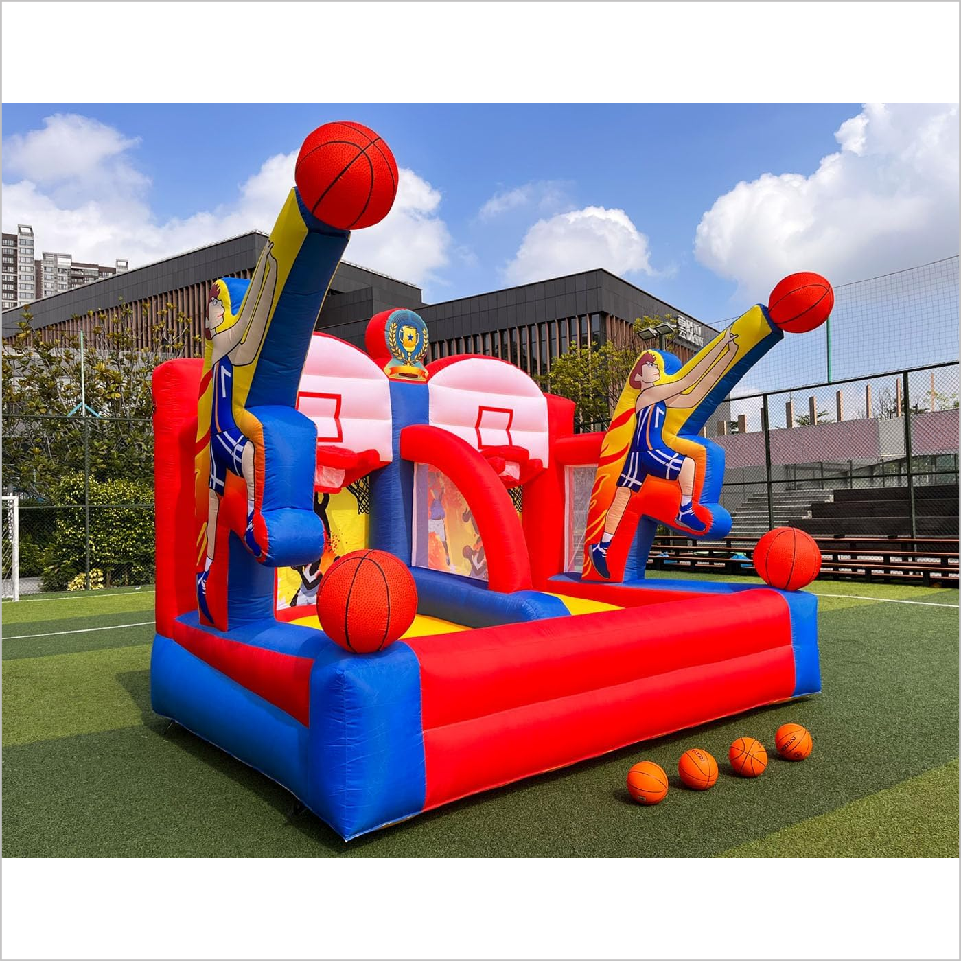 Inflatable Basketball Game Hoop Shooting Outdoor Playground Equipment Near Me Double Shot Basketball Hoop