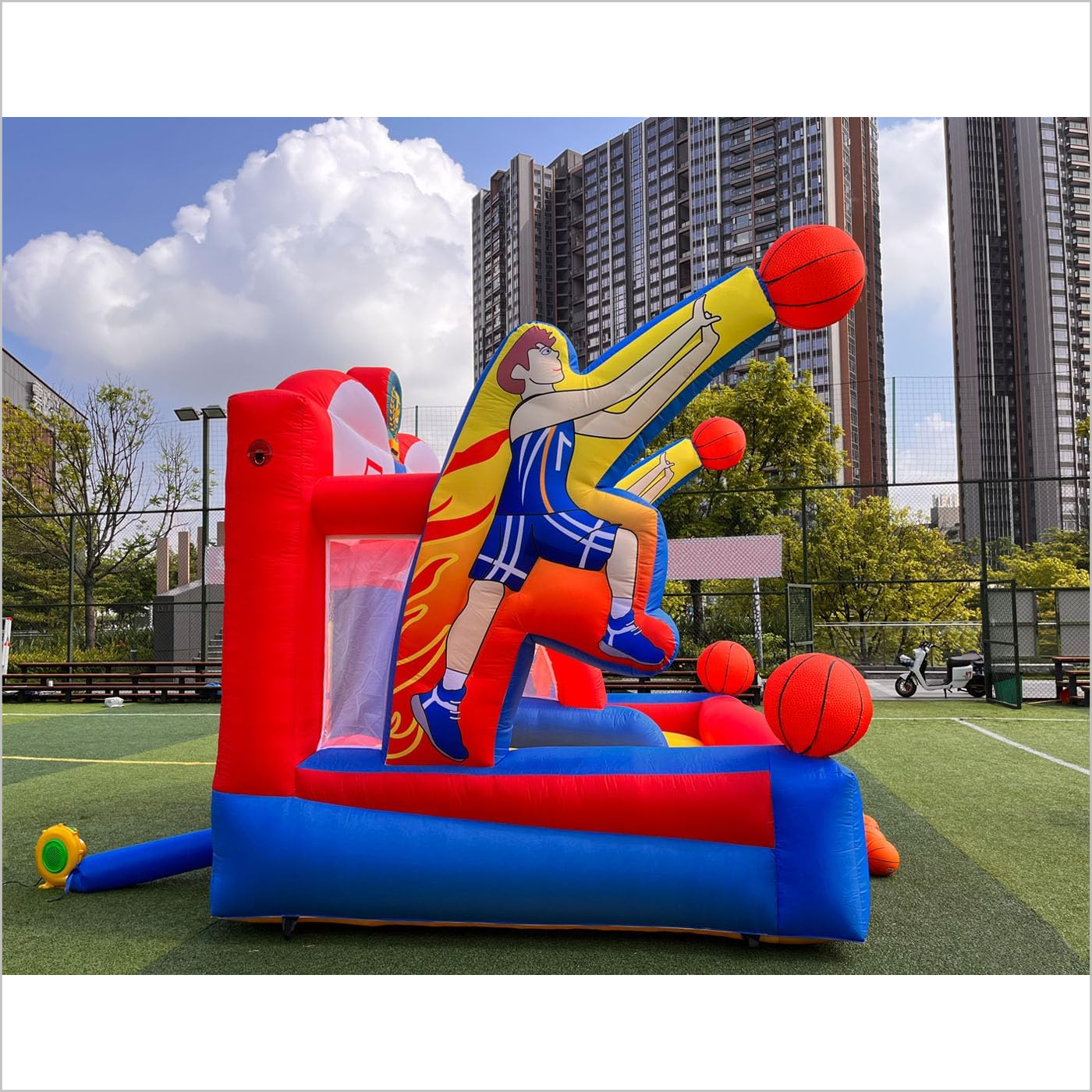 Inflatable Basketball Game Hoop Shooting Outdoor Playground Equipment Near Me Double Shot Basketball Hoop