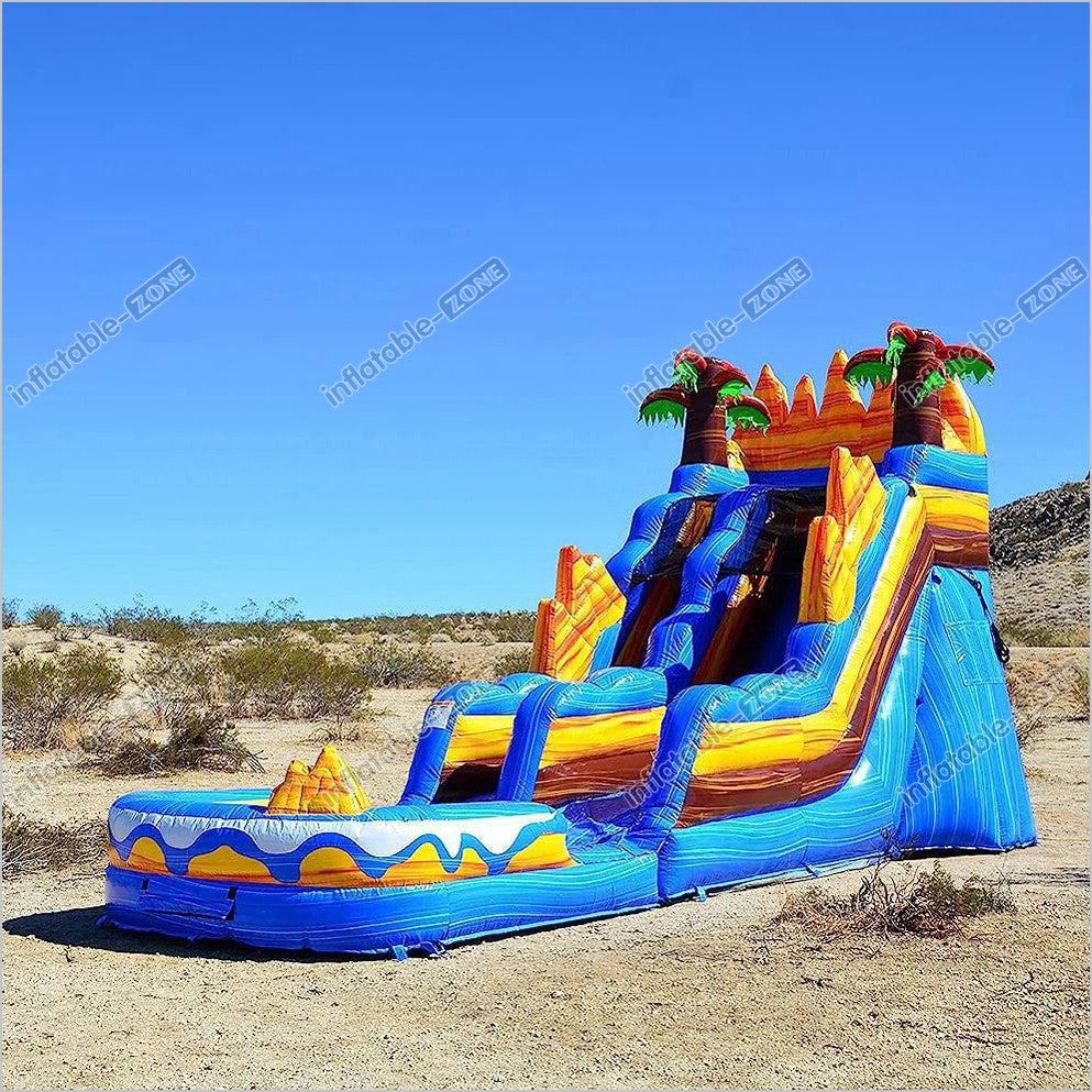 Oasis Commercial Grade Water Slide With Detachable Deep Pool Big Inflatable Waterslide - Inflatable-Zone