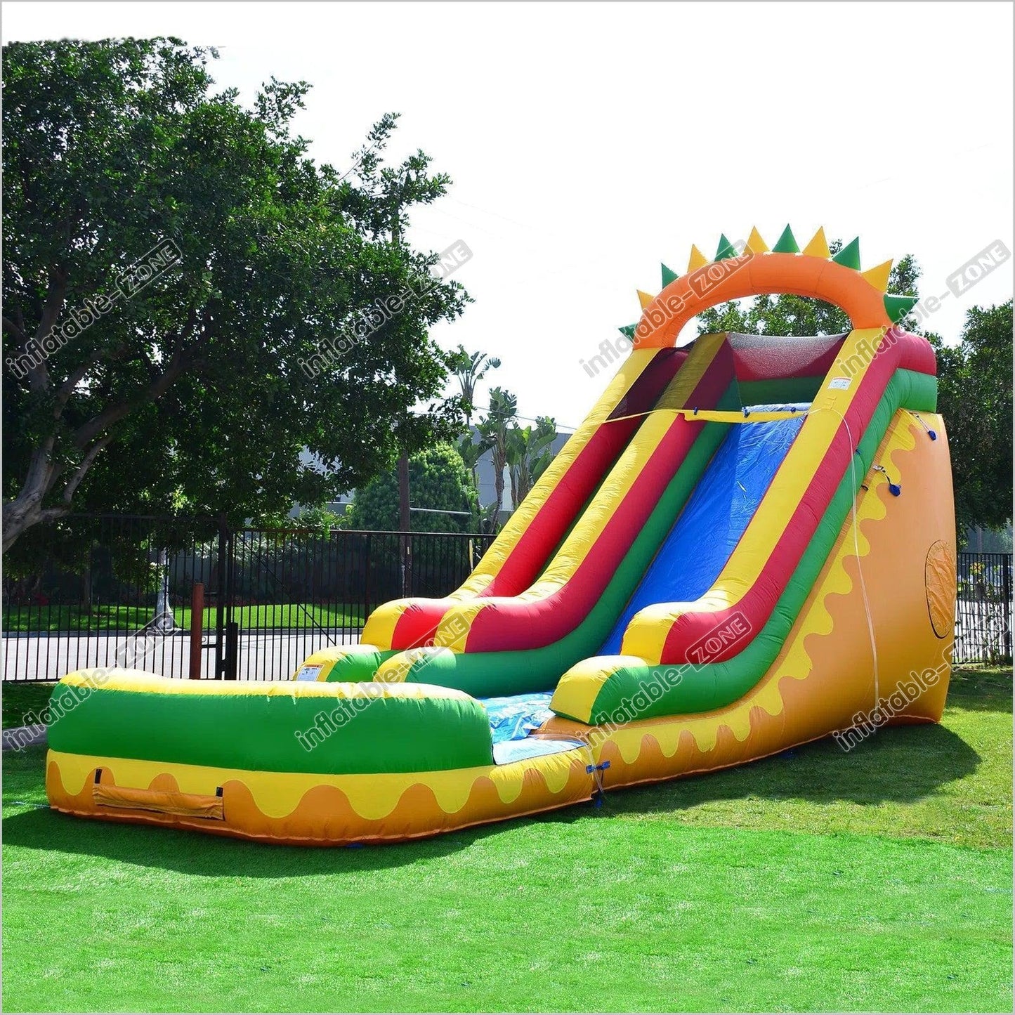 Dino Fun Super Wetdry Water Slide Inflatable Slide Into Pool Best Outdoor Water Slides For Backyard - Inflatable-Zone