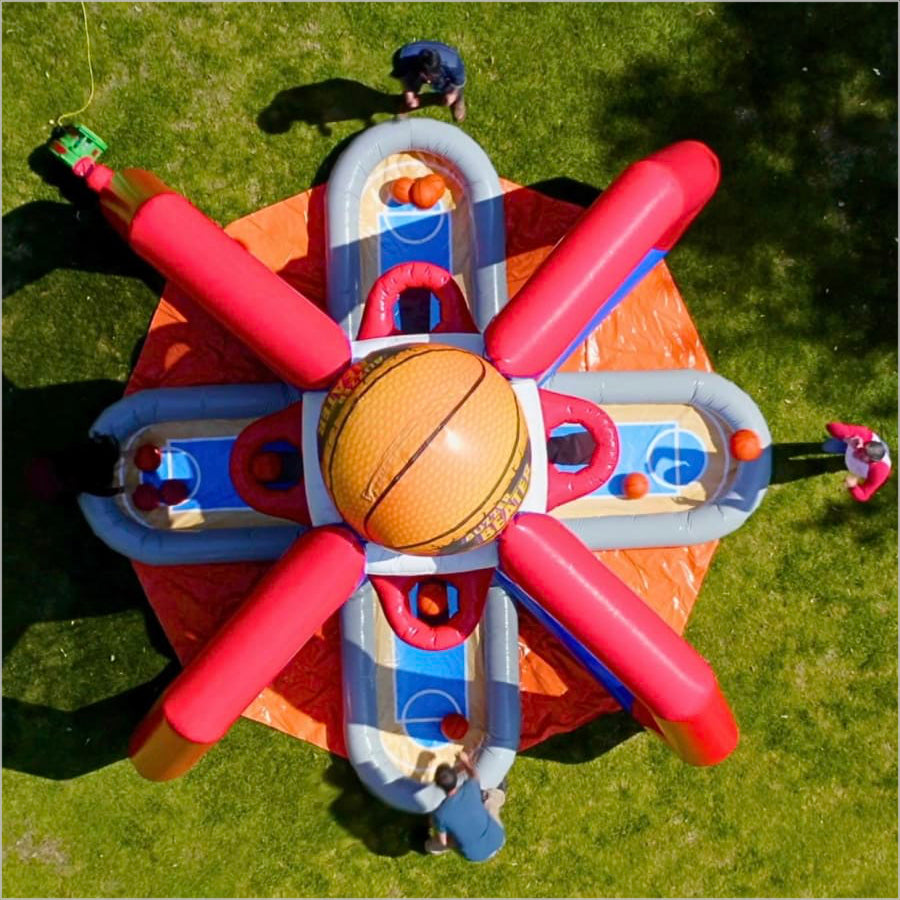 Buzzer Beaters Inflatable Basketball Hoops Competitive Play Challenge 4-Player Basketball Shooting Game