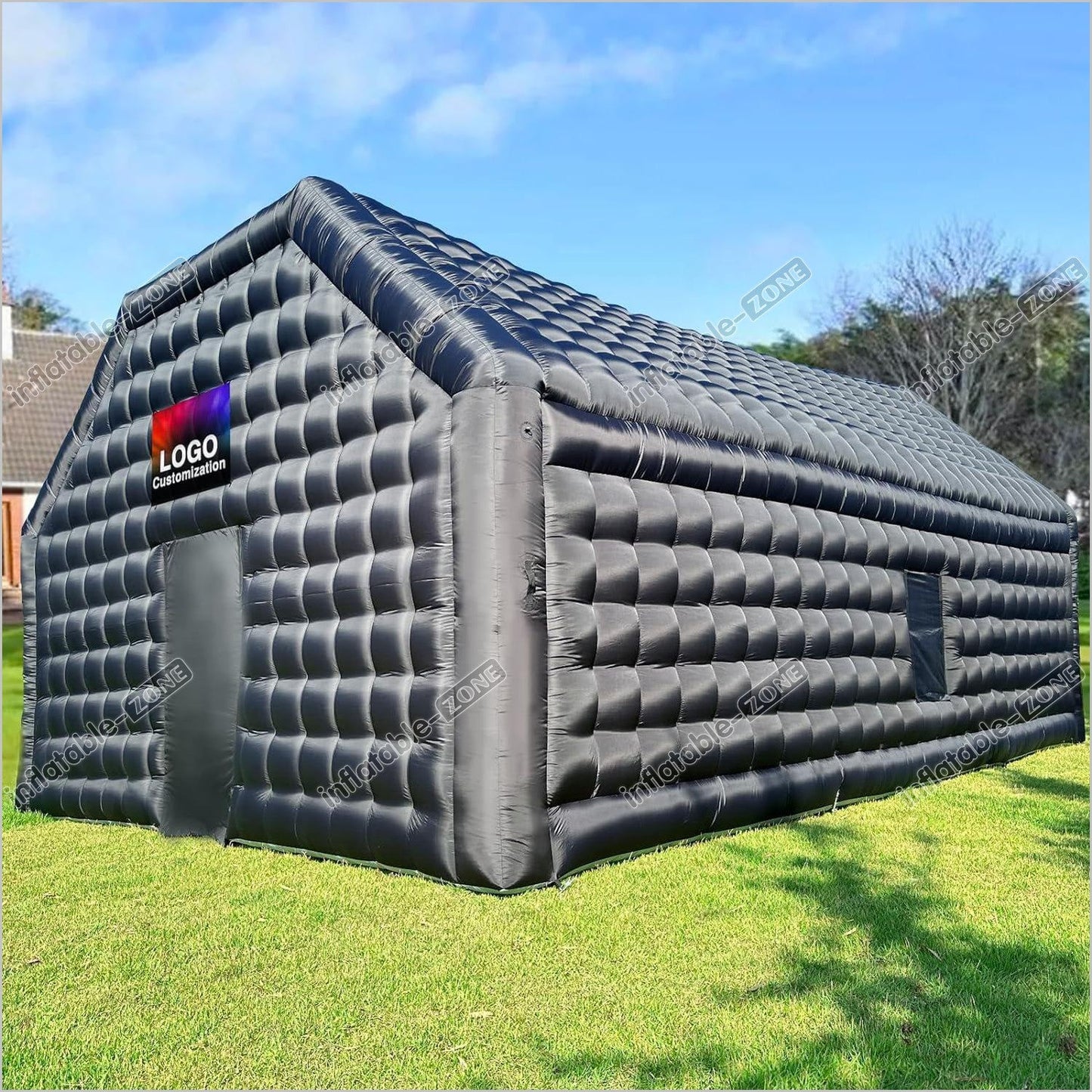 Black Inflatable Night Club Disco Cube Gazebo Event House with Logo Area Portable Large Inflatable Party Tent for Parties Events - Inflatable-Zone