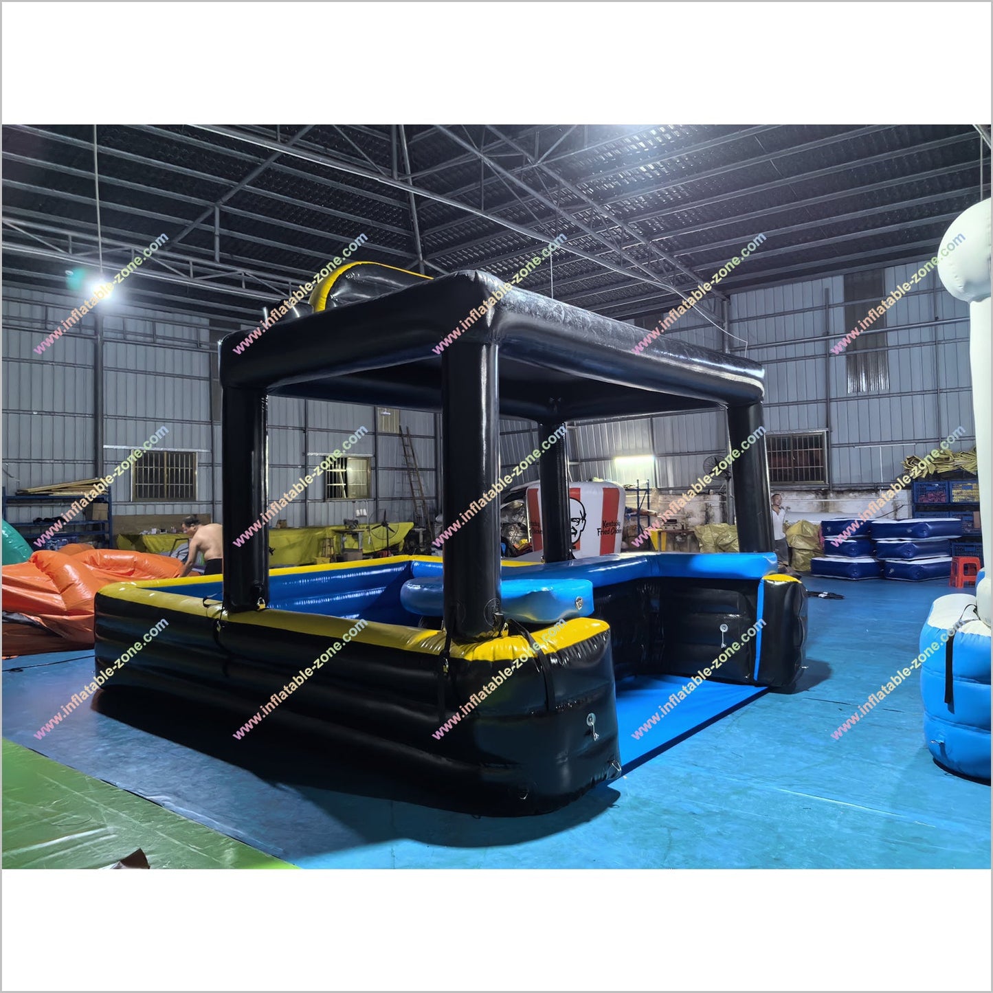 Black Yellow Blue Inflatable Pool Bar Party Soft Play Swimming Pool Floating Sport Bar With Pool Table - Inflatable-Zone