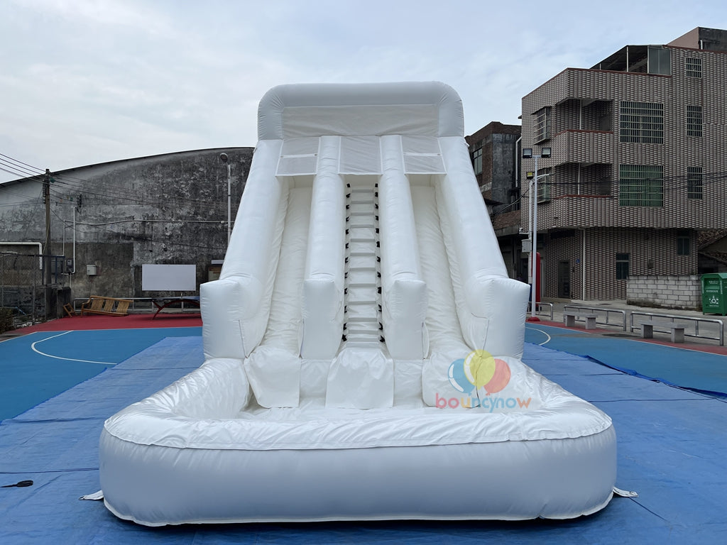 White Wedding Inflatable Bouncer Water Slide Elegant Fun for Weddings & Celebrations