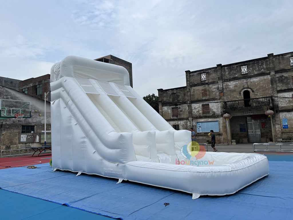 White Wedding Inflatable Bouncer Water Slide Elegant Fun for Weddings & Celebrations