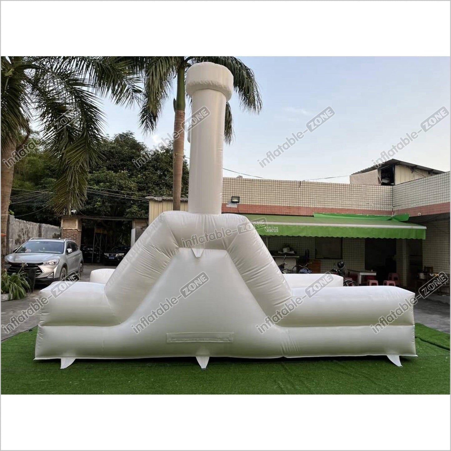 Inflatable White Bounce House With Slide Castle Wedding Jumping Castle - Inflatable-Zone