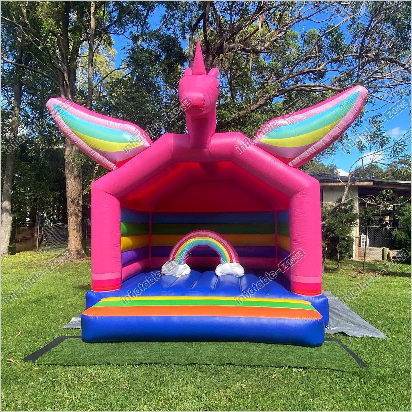 Rainbow Jumping Castle Unicorn Inflatable Bounce House Small Jumpers Bouncing For Fun - Inflatable-Zone