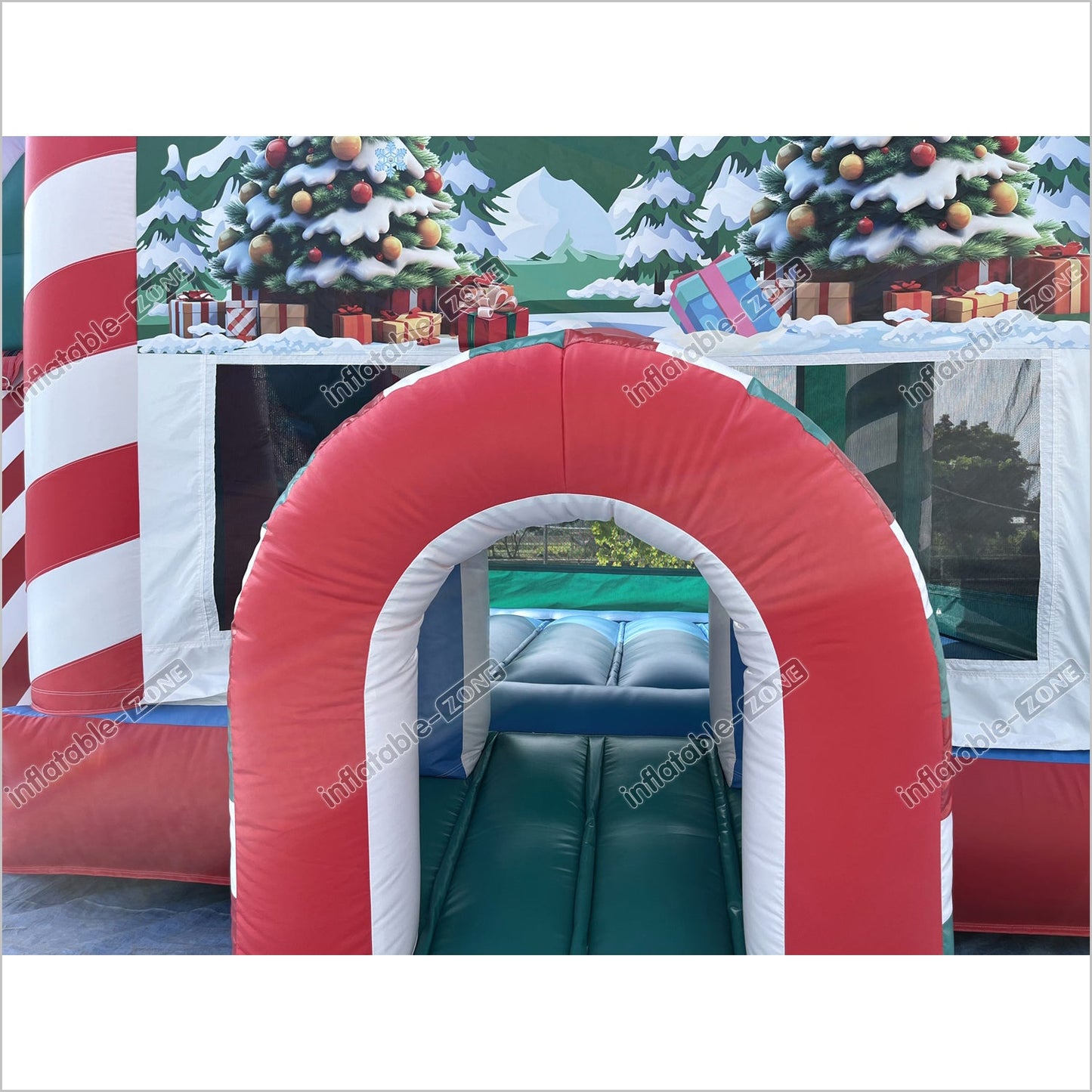 Candy Cane Christmas Tree Inflatable Bounce House With Water Slide Combo Game Bouncy Castle And Slide Hire - Inflatable-Zone