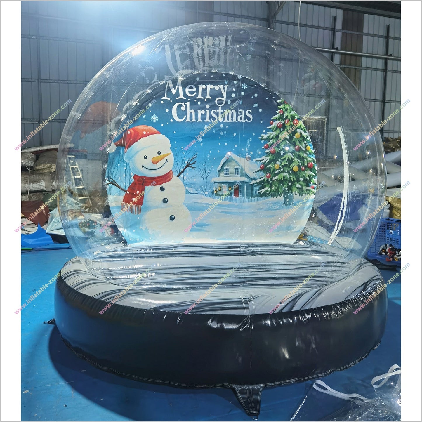 Christmas Blow Up Snow Globe Advertising Balloon Inflatable Snowman Snow Globe Dome Bubble Tent Photo Booth Decoration - Inflatable-Zone