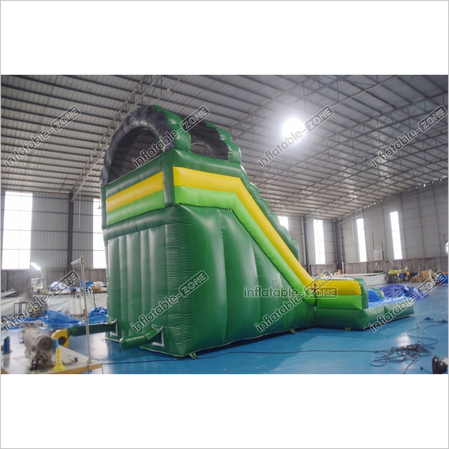 Green Marble Wave Curve Inflatable Water Slide Large Inflatable Water Park Theme With Dual Lane Water Slide - Inflatable-Zone