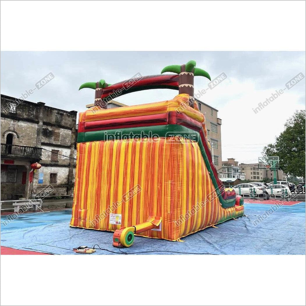 Tropical Wave Double Splash Water Slide Inflatable Jumpers Commercial Swimming Pool With Slide Inflatable For Playground - Inflatable-Zone
