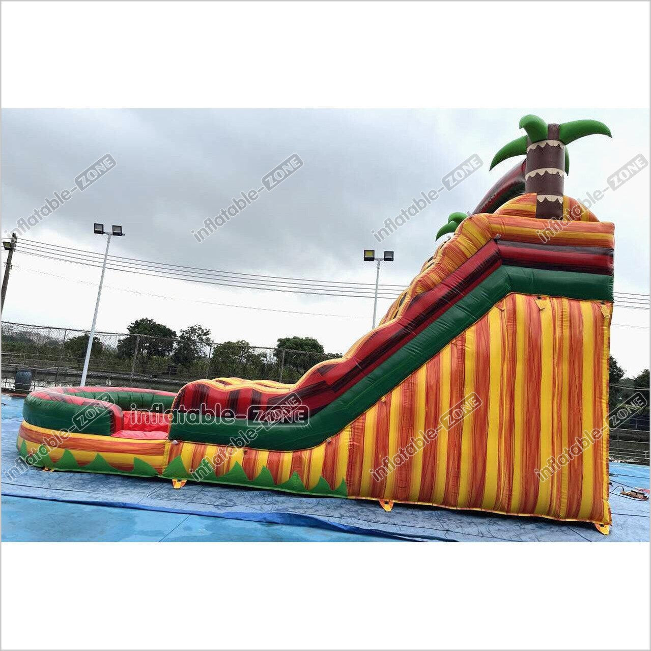 Tropical Wave Double Splash Water Slide Inflatable Jumpers Commercial Swimming Pool With Slide Inflatable For Playground - Inflatable-Zone
