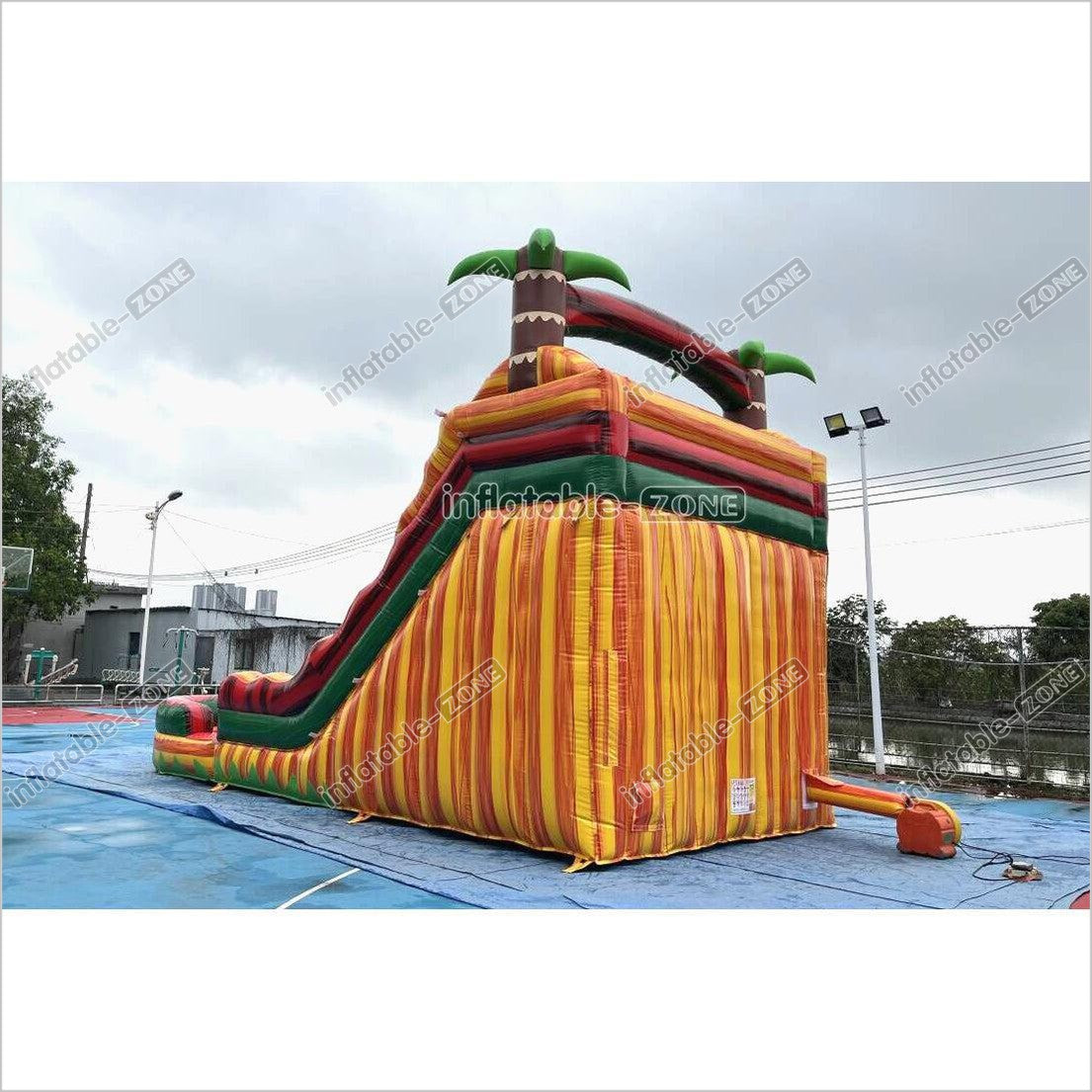 Tropical Wave Double Splash Water Slide Inflatable Jumpers Commercial Swimming Pool With Slide Inflatable For Playground - Inflatable-Zone