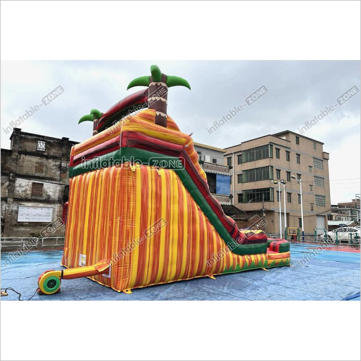 Tropical Wave Double Splash Water Slide Inflatable Jumpers Commercial Swimming Pool With Slide Inflatable For Playground - Inflatable-Zone