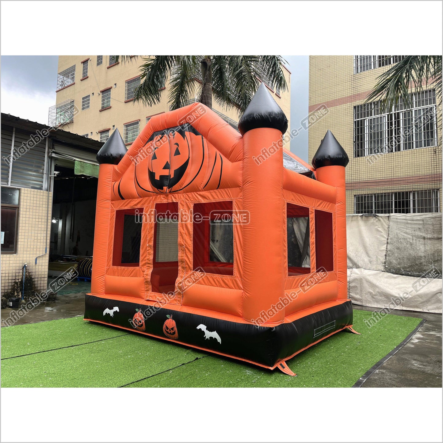 Halloween Pumpkin Inflatable Bouncing House Birthday Entertainment Backyard Bouncy Castle Games For Party - Inflatable-Zone