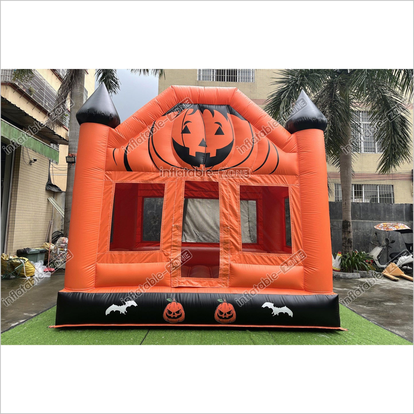 Halloween Pumpkin Inflatable Bouncing House Birthday Entertainment Backyard Bouncy Castle Games For Party - Inflatable-Zone