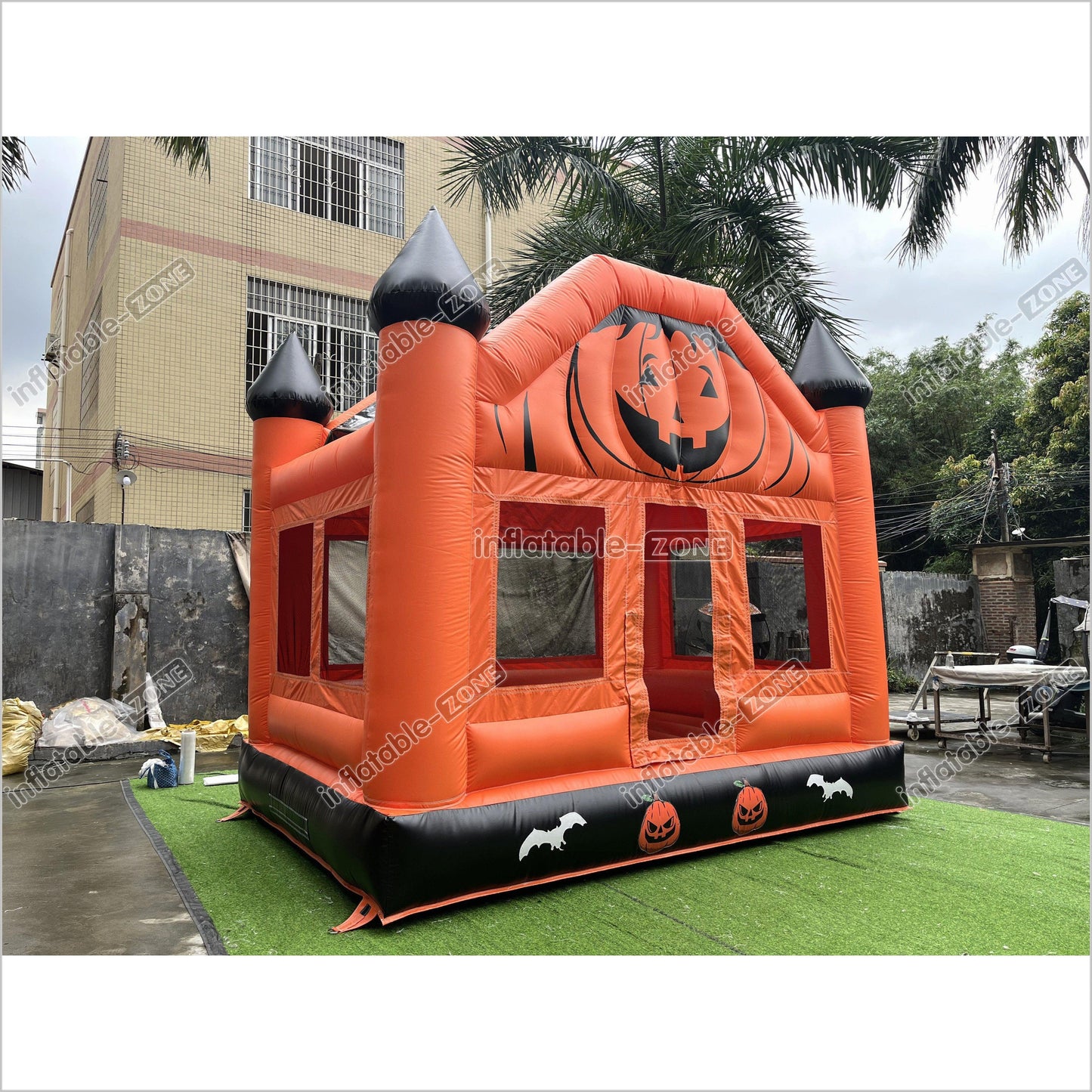 Halloween Pumpkin Inflatable Bouncing House Birthday Entertainment Backyard Bouncy Castle Games For Party - Inflatable-Zone