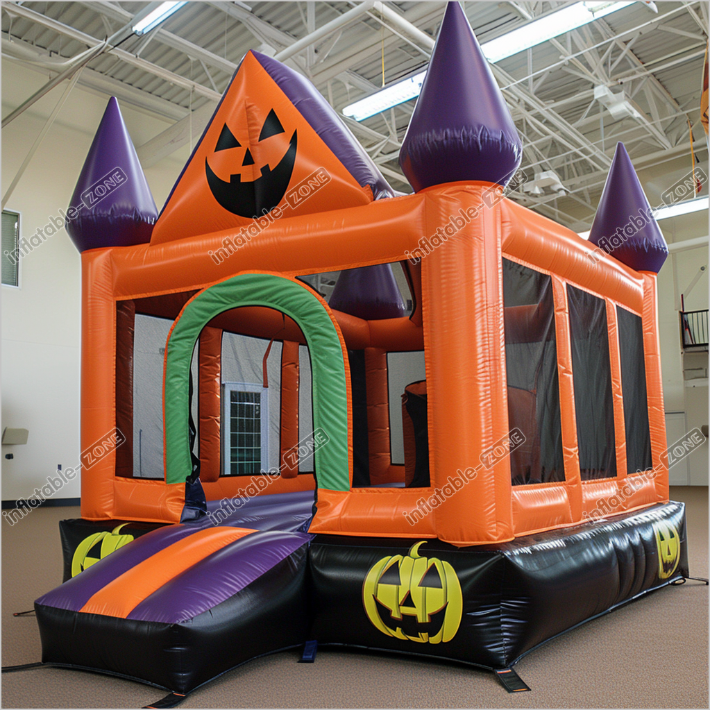 Halloween Themed Bouncy Castles Inflatable Entertainment Center Indoor Soft Play Pumpkin Bounce House For Sale - Inflatable-Zone