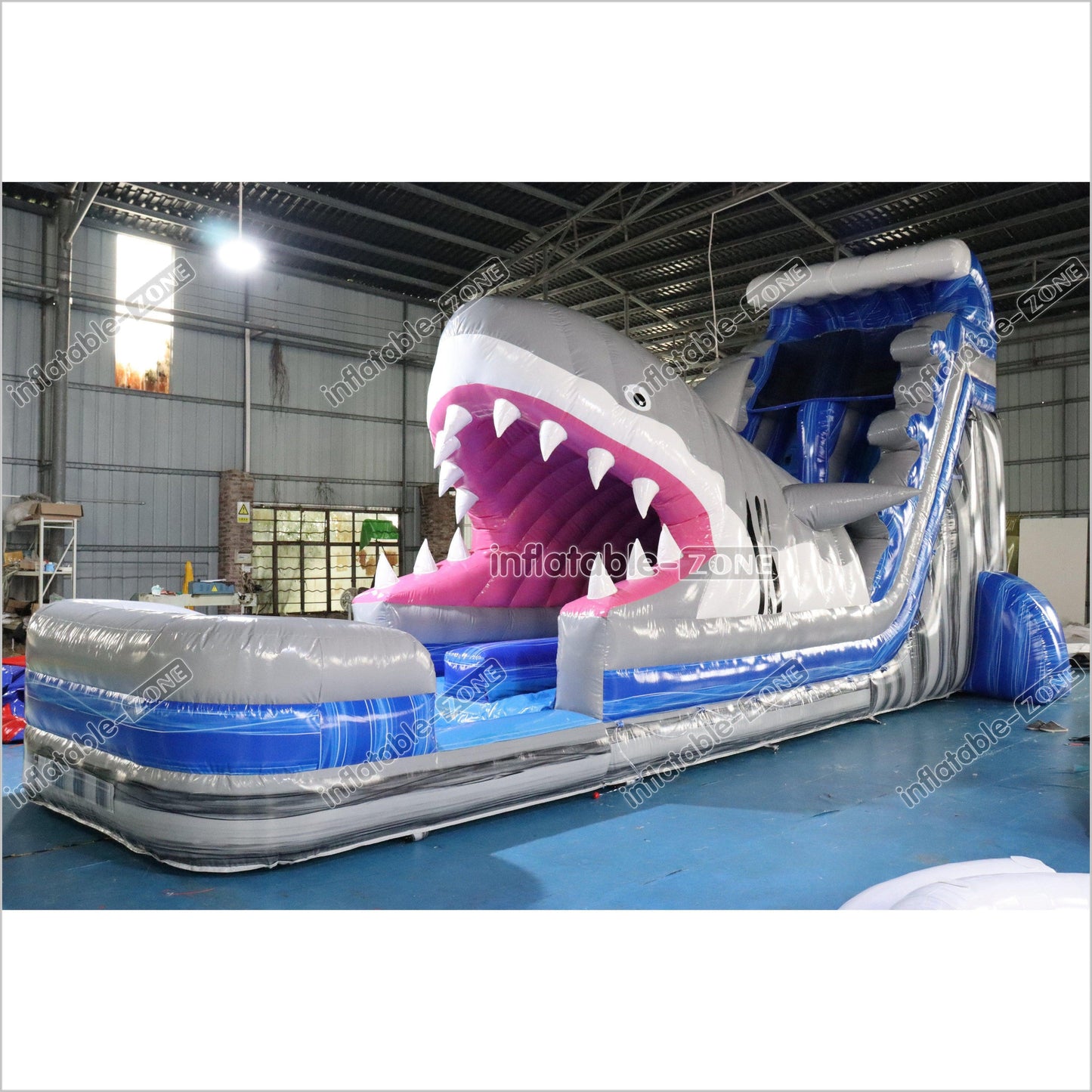 Happy Hop Inflatable Shark Slide Party Blow Up Commercial Inflatable Water Slide With Pool - Inflatable-Zone