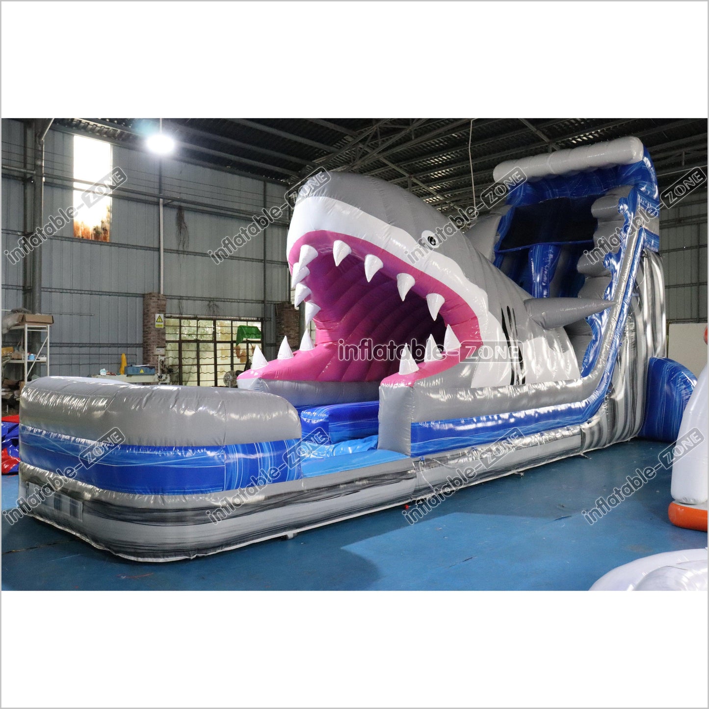 Happy Hop Inflatable Shark Slide Party Blow Up Commercial Inflatable Water Slide With Pool - Inflatable-Zone