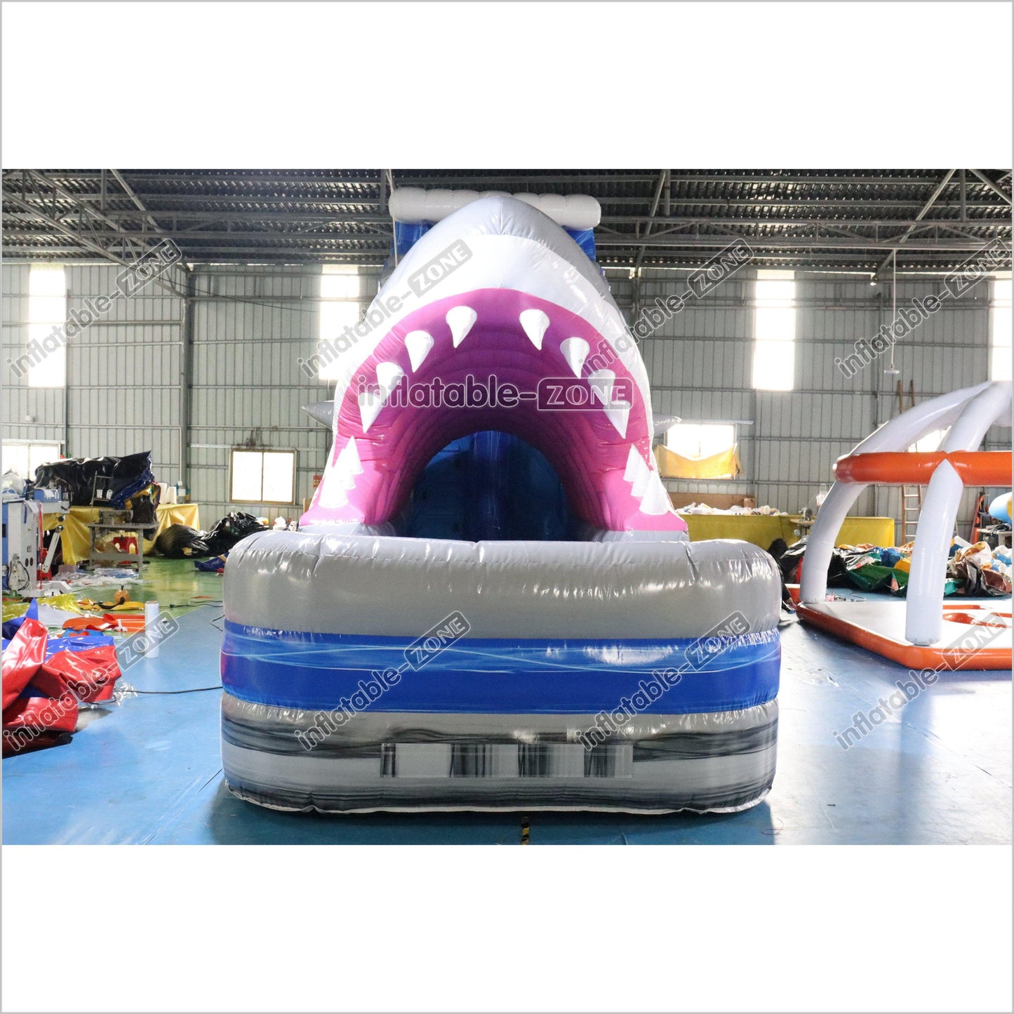 Happy Hop Inflatable Shark Slide Party Blow Up Commercial Inflatable Water Slide With Pool - Inflatable-Zone
