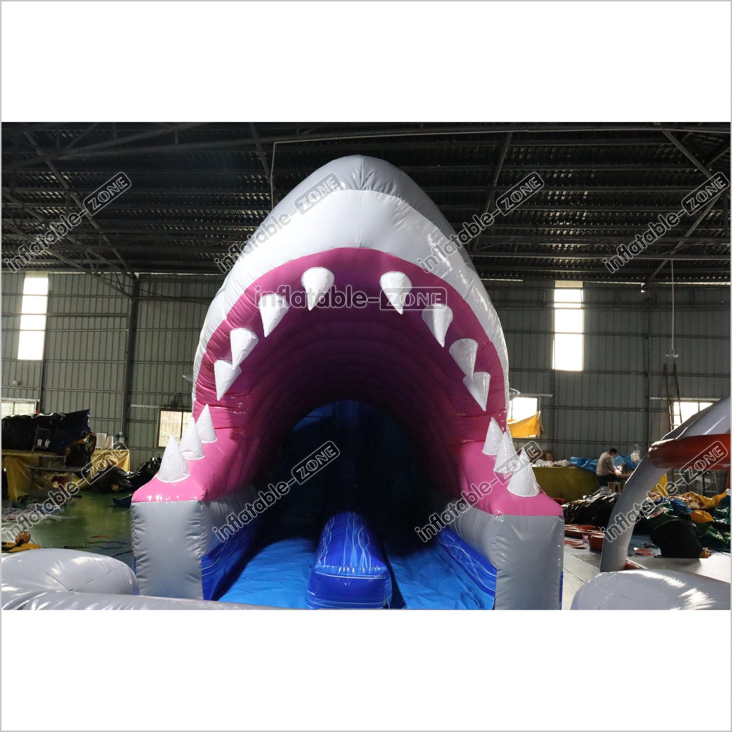 Happy Hop Inflatable Shark Slide Party Blow Up Commercial Inflatable Water Slide With Pool - Inflatable-Zone
