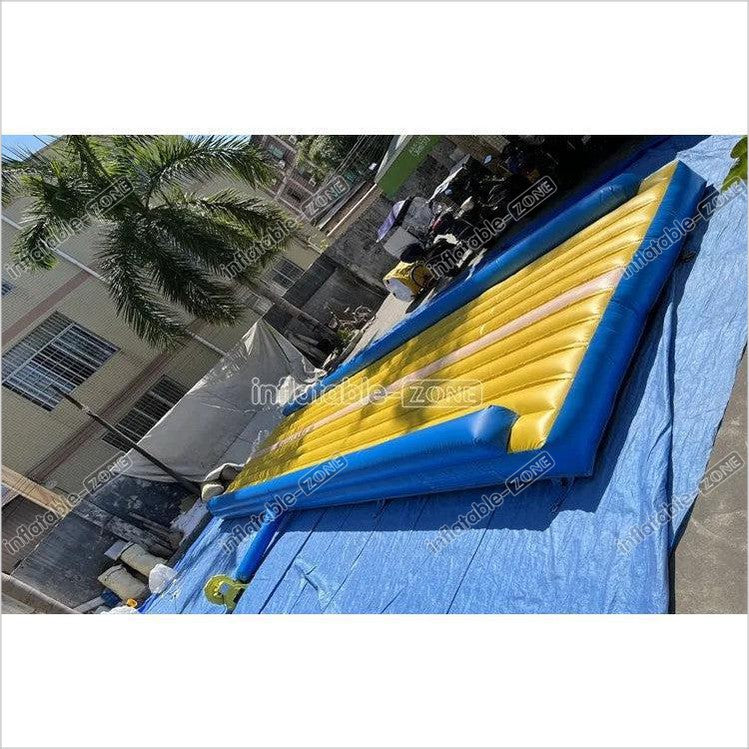 Blue And Yellow Tumbling Mat For Cheerleading Flipping Skills, Air Track Inflatable Gymnastics Mat - Inflatable-Zone
