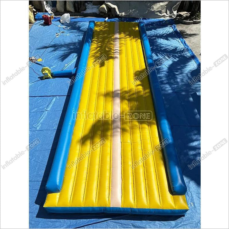 Blue And Yellow Tumbling Mat For Cheerleading Flipping Skills, Air Track Inflatable Gymnastics Mat - Inflatable-Zone