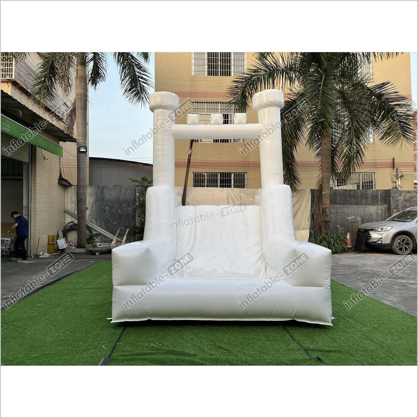 Inflatable White Bounce House With Slide Castle Wedding Jumping Castle - Inflatable-Zone