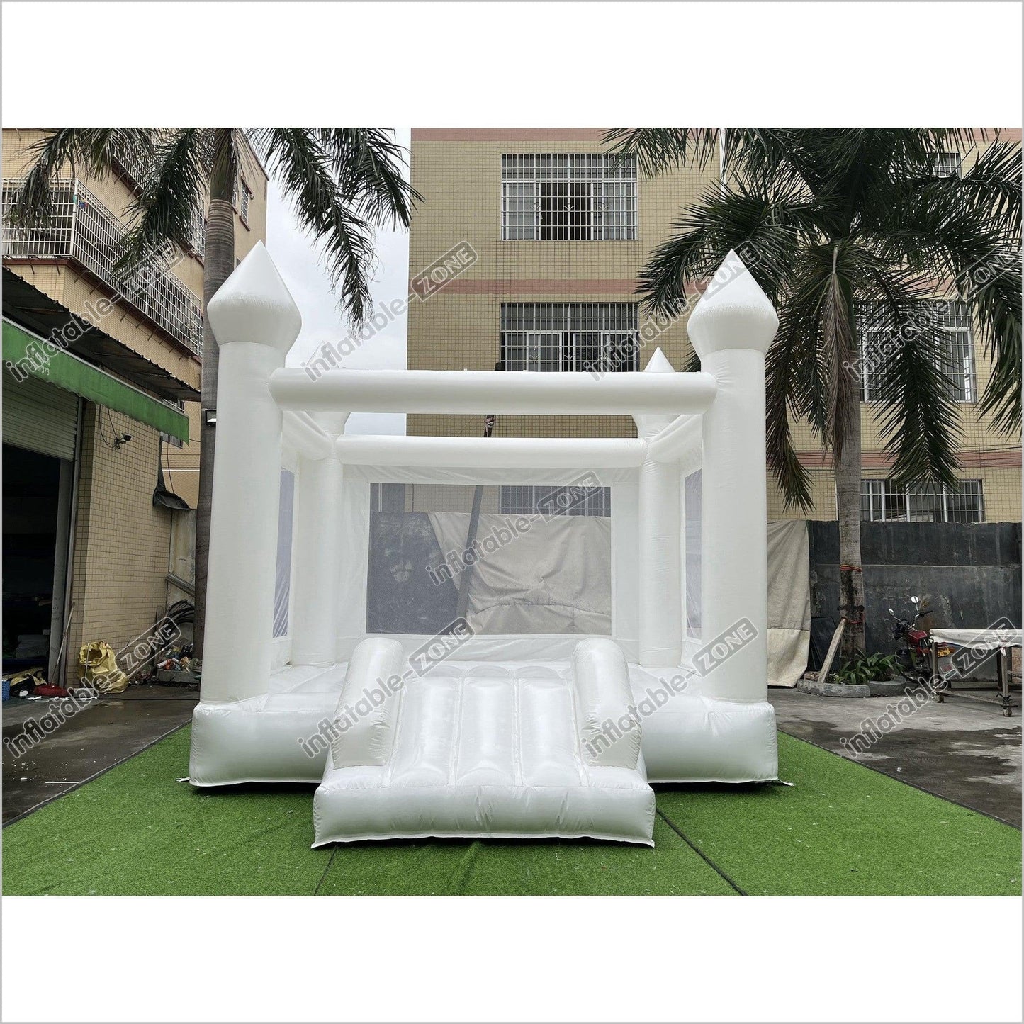 White Inflatable Bounce House White Castle Bounce House Jumper - Inflatable-Zone