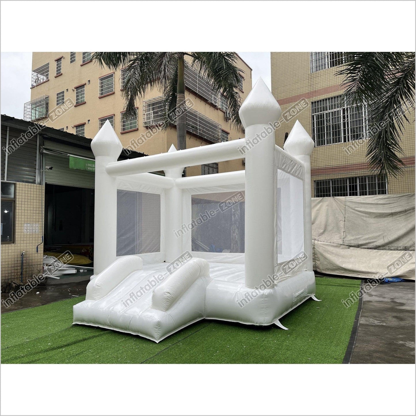 White Inflatable Bounce House White Castle Bounce House Jumper - Inflatable-Zone