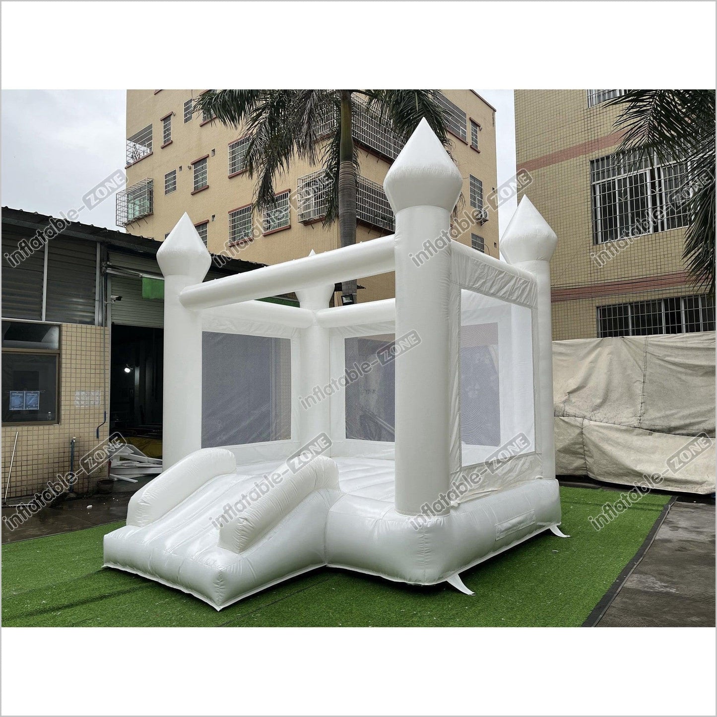 White Inflatable Bounce House White Castle Bounce House Jumper - Inflatable-Zone