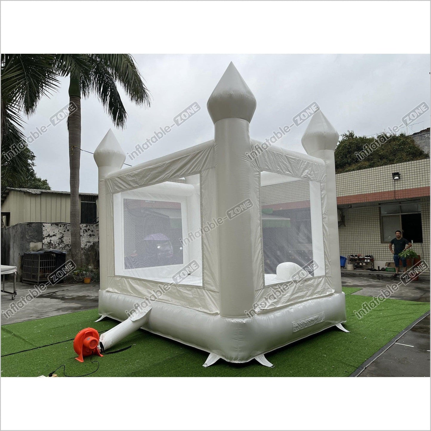 White Inflatable Bounce House White Castle Bounce House Jumper - Inflatable-Zone